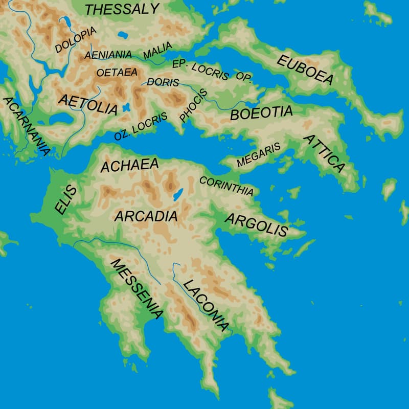 Map showing Megaris in relation to other regions. 