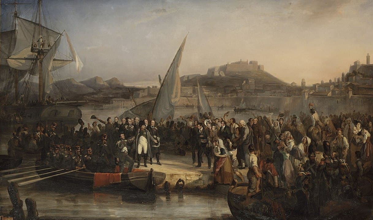 Napoleon leaving Elba, February 26, 1815. Napoleon's Hundred Days