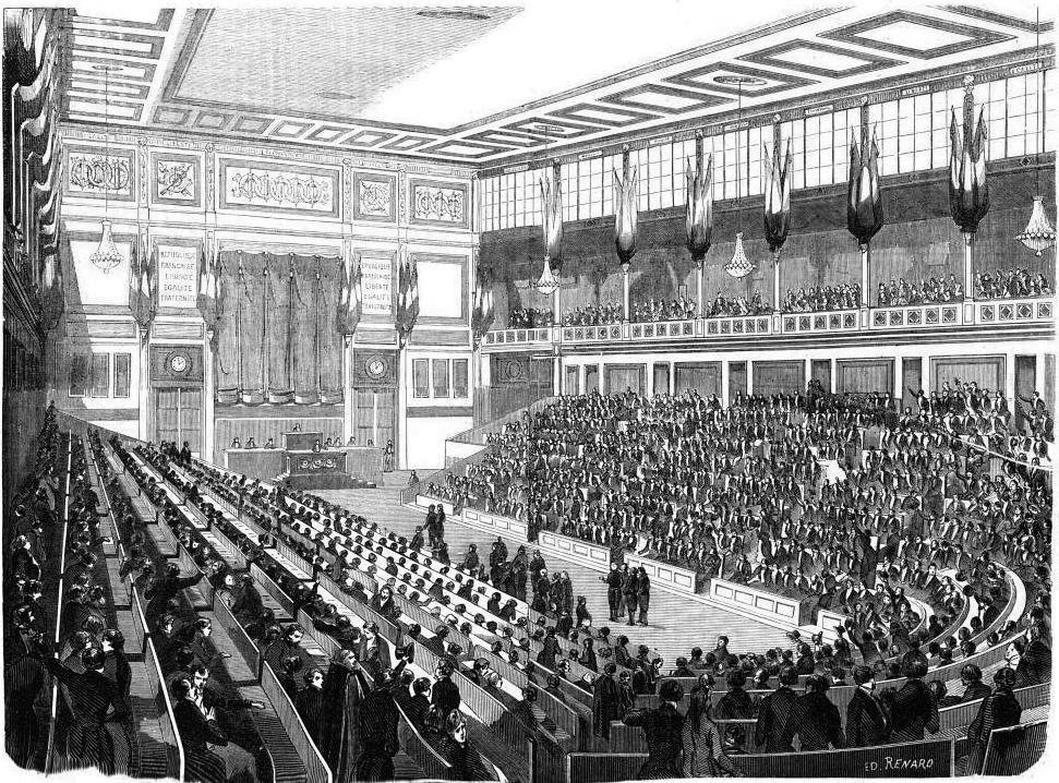 The chamber of the National Assembly of the French Second Republic, in 1848