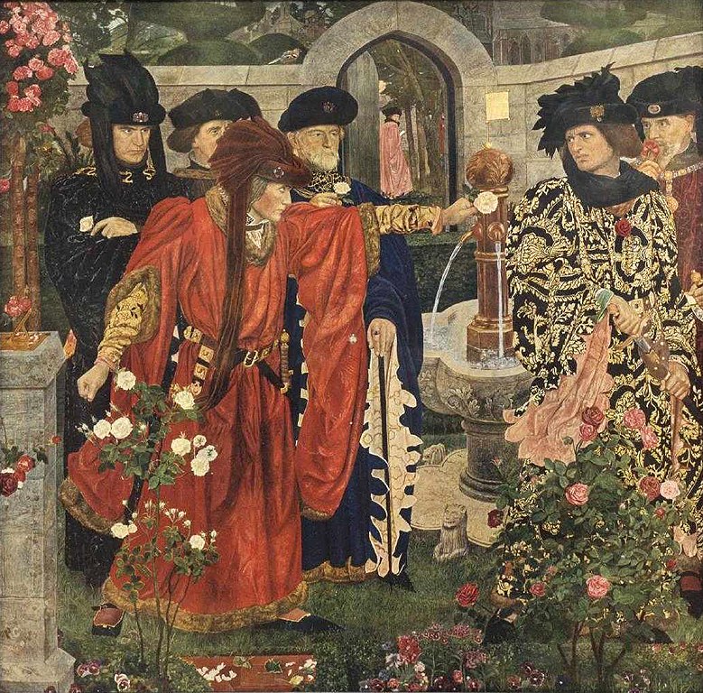 Plucking the Red and White Roses in the Old Temple Gardens Wars of the Roses