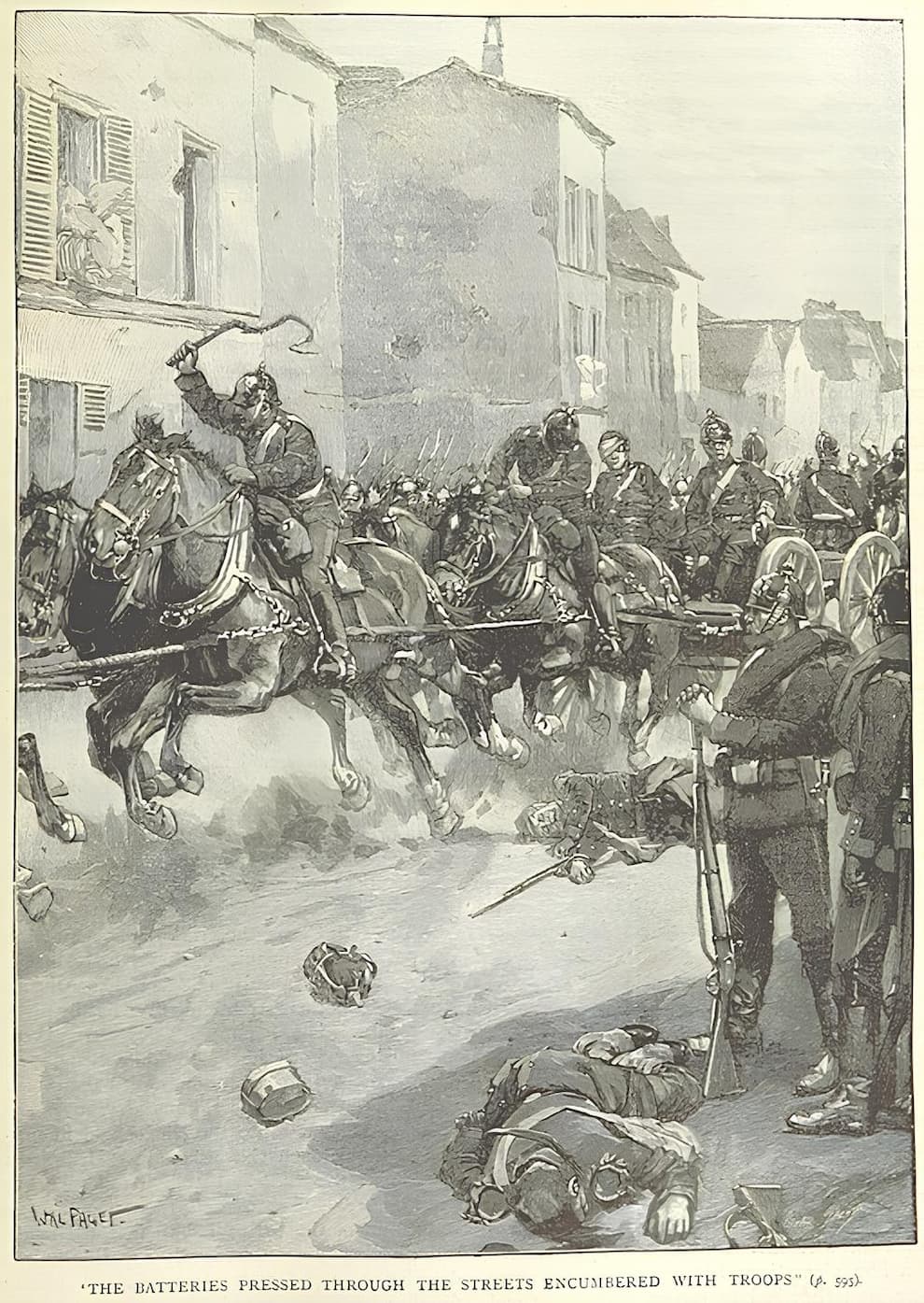 Prussian V Corp artillery advances through the streets of Wörth