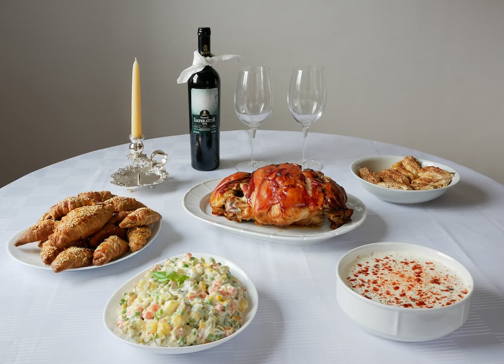 Christmas table, Serbian cuisine.