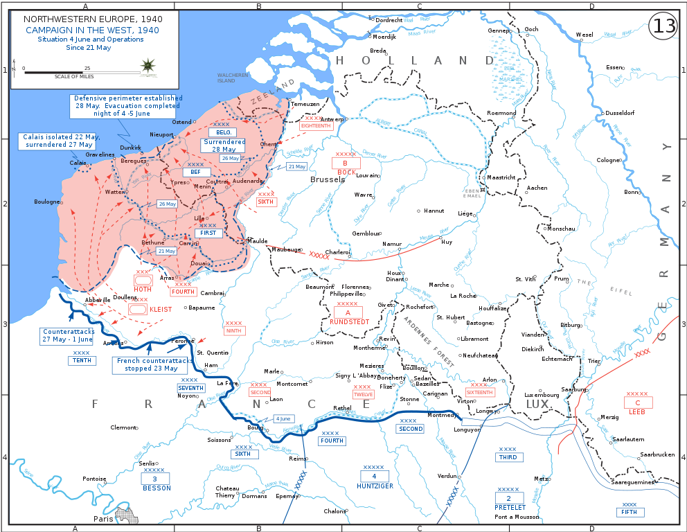 Situation at Dunkirk and environs, 4 June 1940