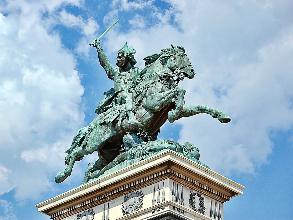 Vercingetorix statue by Frédéric Bartholdi, on Place de Jaude, in Clermont-Ferrand, France.