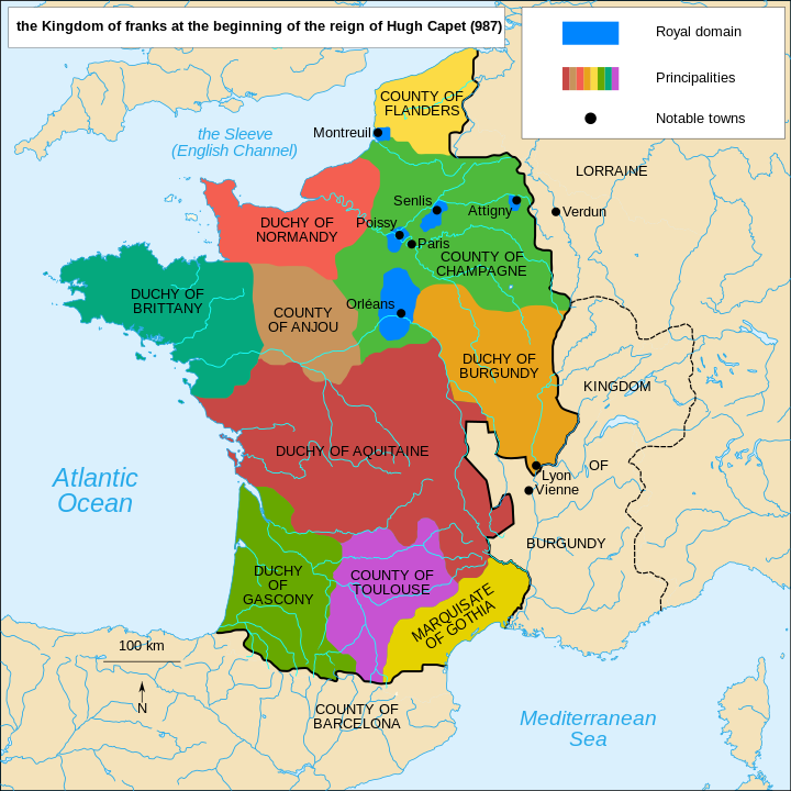 Territorial base of the first Capetian kings.