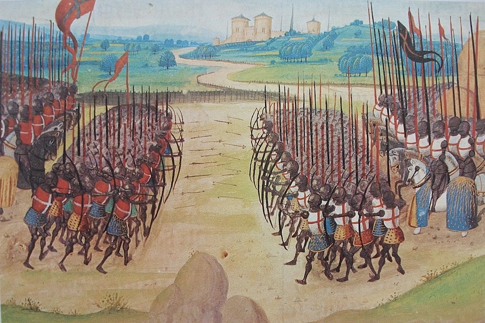 The Battle of Agincourt, 15th-century miniature, Enguerrand de Monstrelet Hundred Years' War