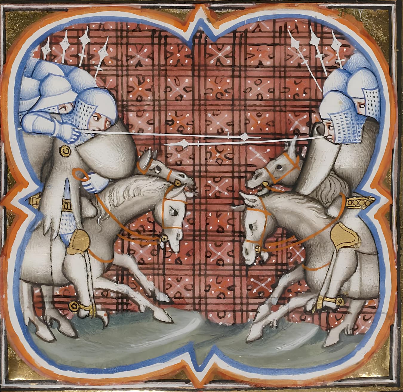 The Battle of Muret: illustration from the Grandes Chroniques de France, c. 1375–1380