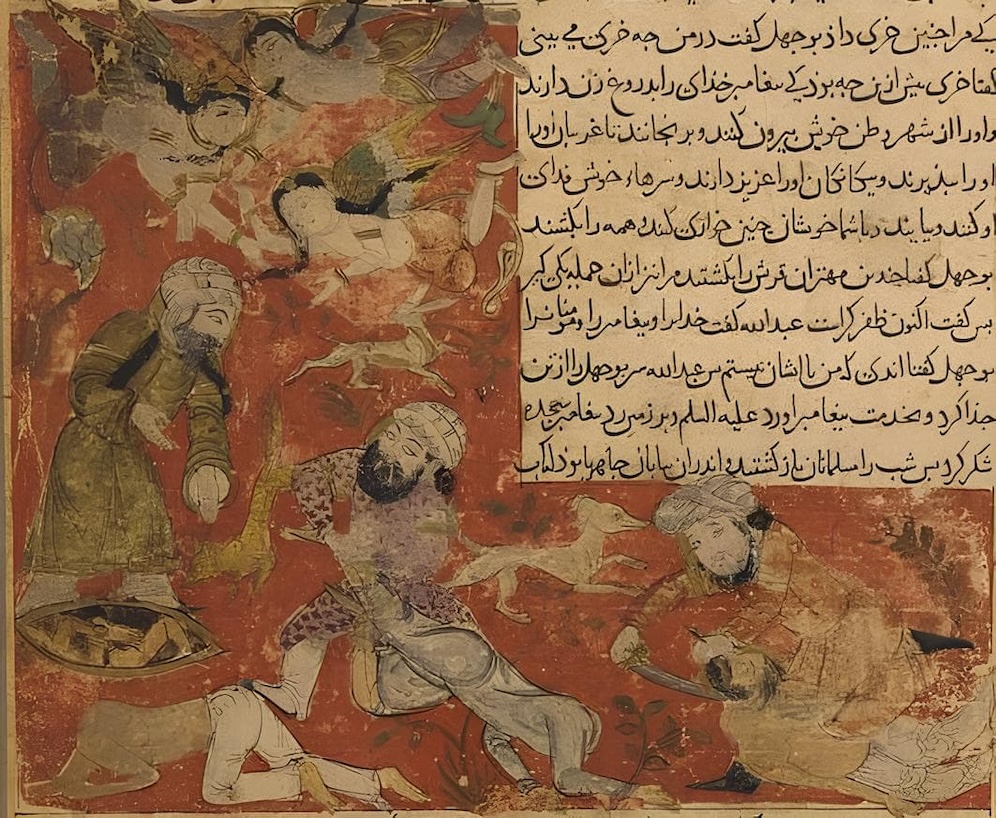 The death of Amr ibn Hisham (Abū Jahl) during the Battle of Badr.