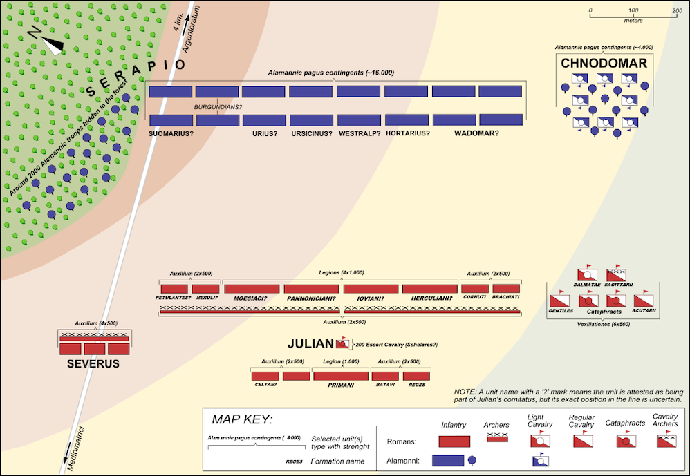 Reconstructed initial order of battle at Strasbourg.