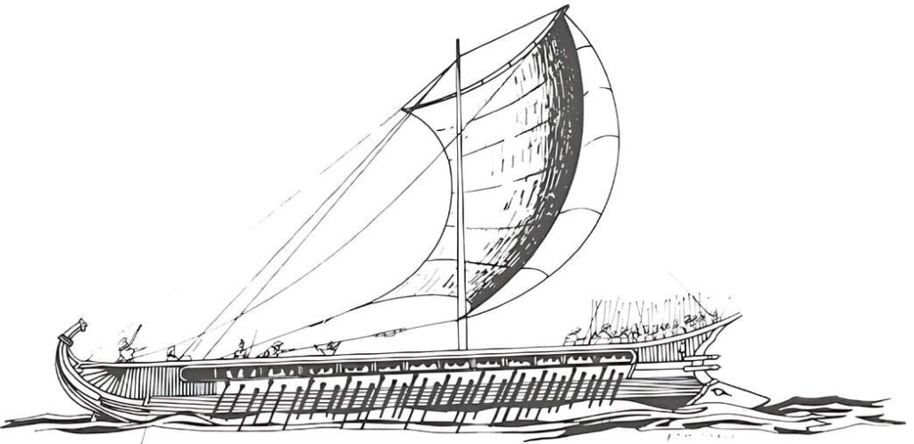 Greek trireme.