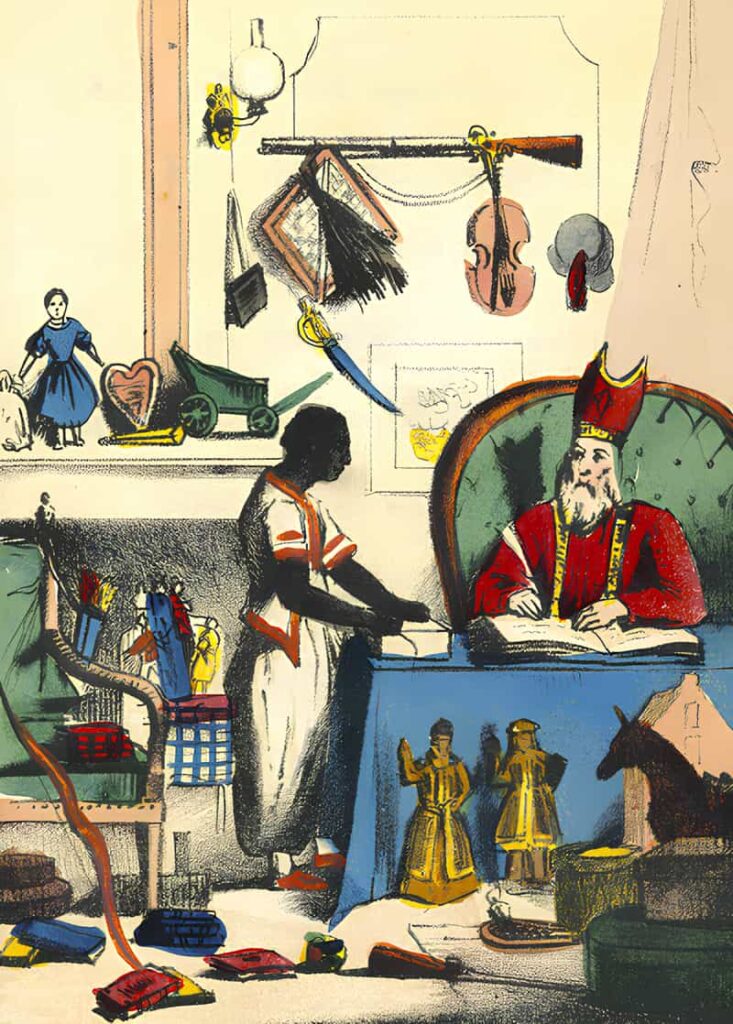 Saint Nicholas and the Zwarte Piet, 1850.