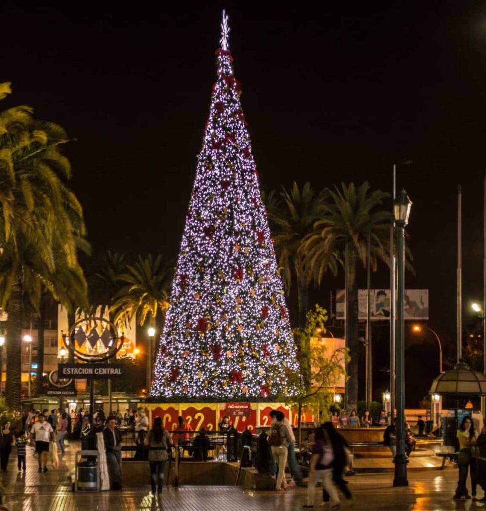 Santiago, Estación Central Christmas Tree, Chile.