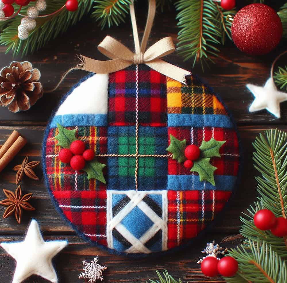 Scotland Christmas tartan decoration.