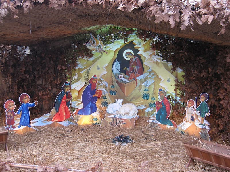 A Christmas nativity scene in Serbia. 