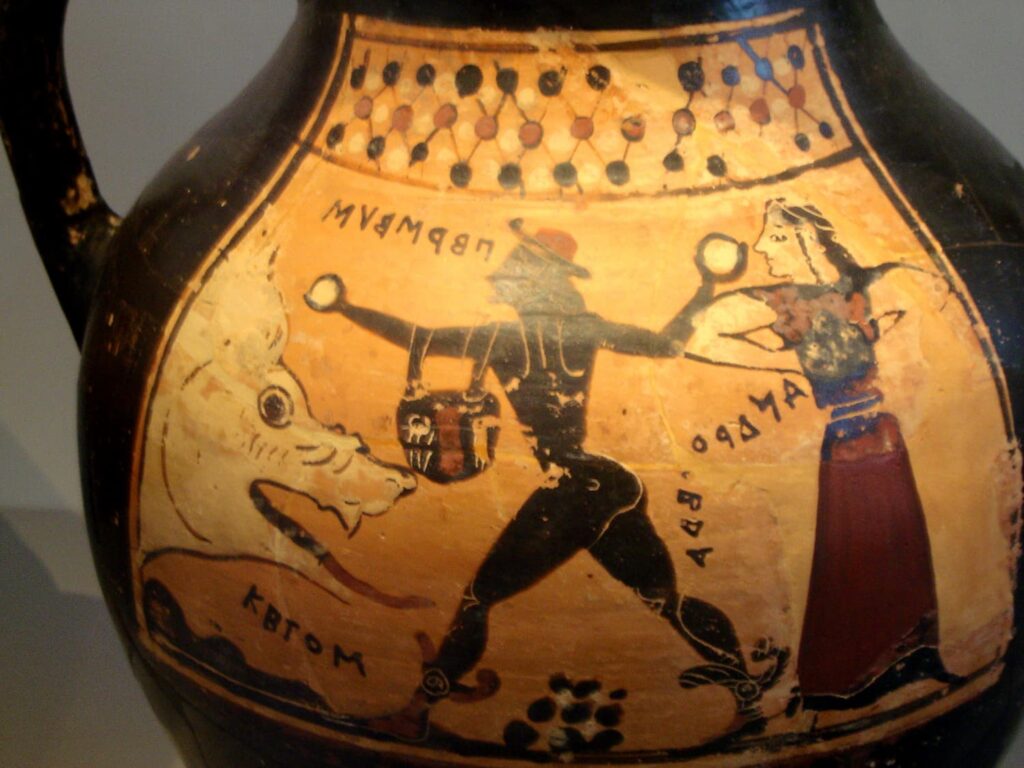 Corinthian Vase depicting Perseus, Andromeda and ceto