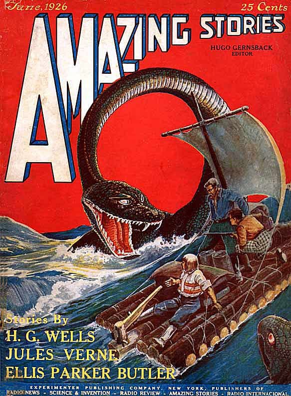 Cover of the pulp magazine Amazing Stories (June 1926, vol. 1, no. 3).