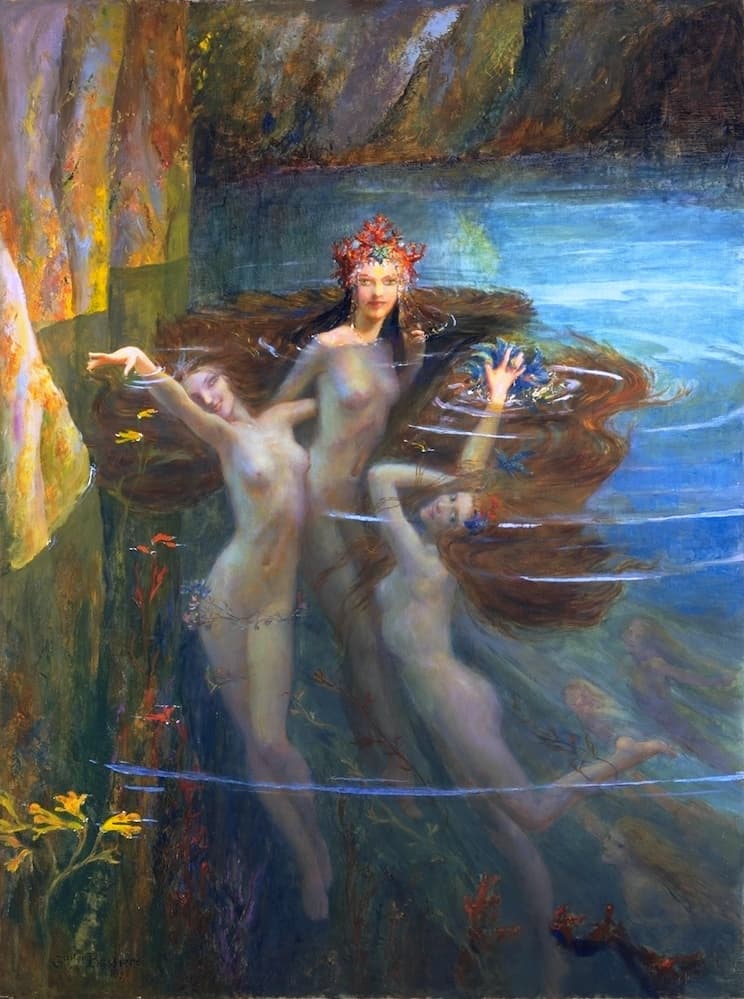 Gaston Bussière — Nereids (1902).