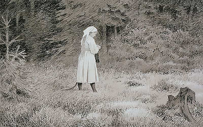 Hulder in a drawing by Norwegian Theodor Kittelsen.