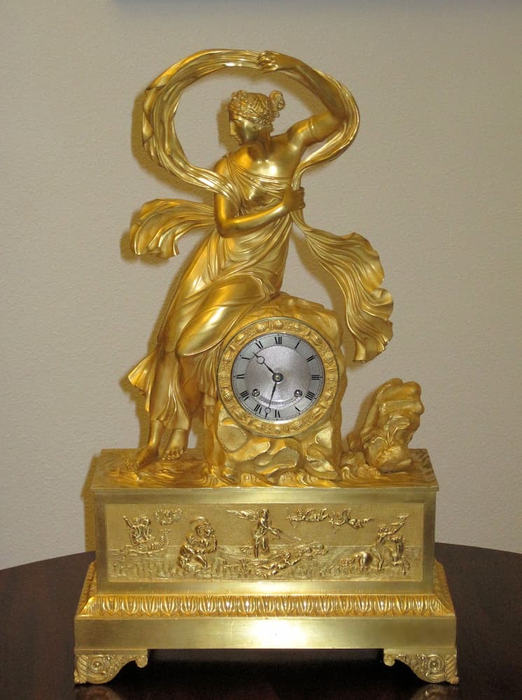 Mantel Clock from Empire style representing the Nereid Galatea (1822, Catherine Palace, Pushkin).