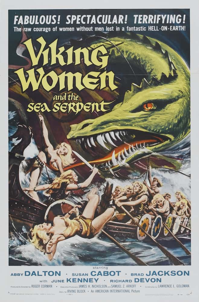 Poster for the film The Saga of the Viking Women and Their Voyage to the Waters of the Great Sea Serpent also known as Viking Women and the Sea Serpent (1957).