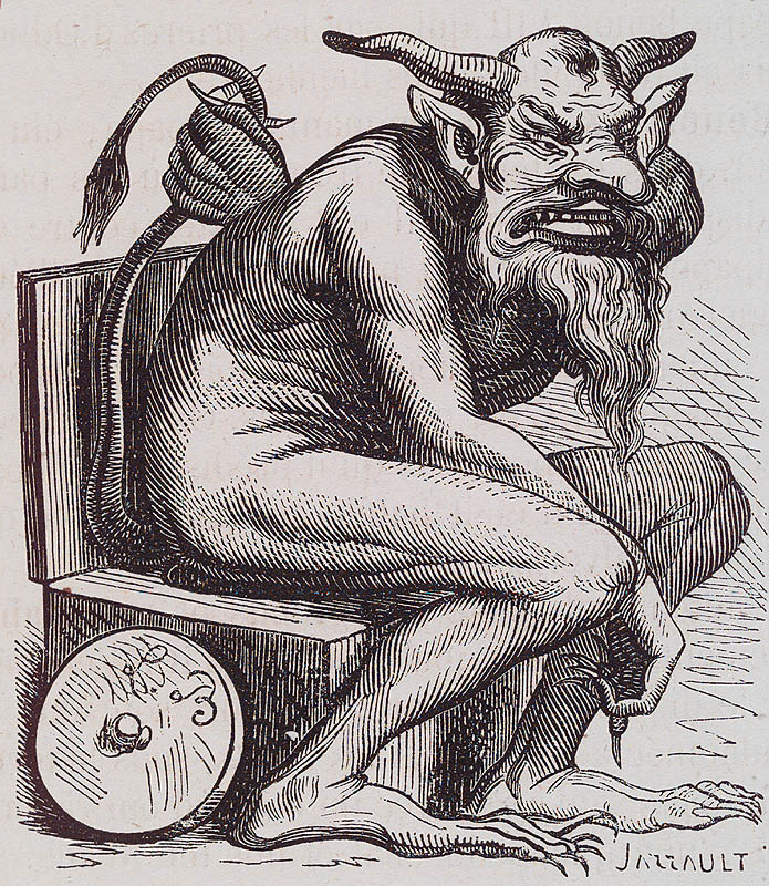 Belphegor, according to an illustration from the Infernal Dictionary.