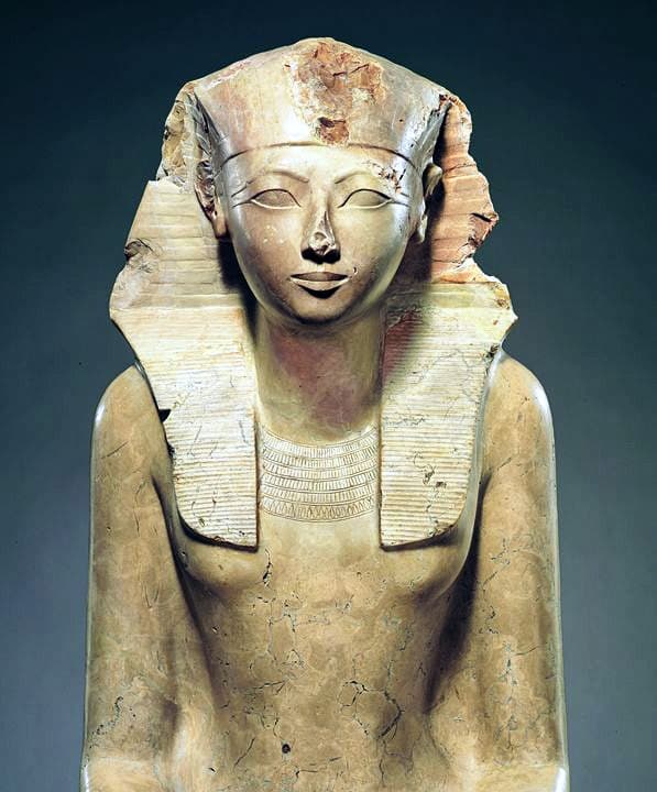 Statue of Hatshepsut on display at the Metropolitan Museum of Art.