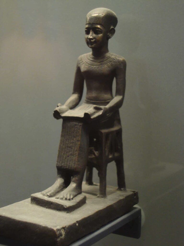 Imhotep – architect and doctor with scroll papyrus.