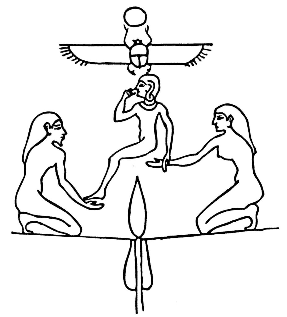 The members of Ogdoad are instrumental in the birth of the Sun Child identified with Khepri.