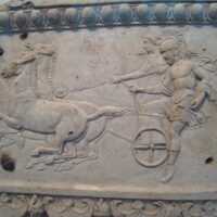 Chariot Race with Oenomaos and Myrtilos, bas-relief, Metropolitan Museum of Art (New York)