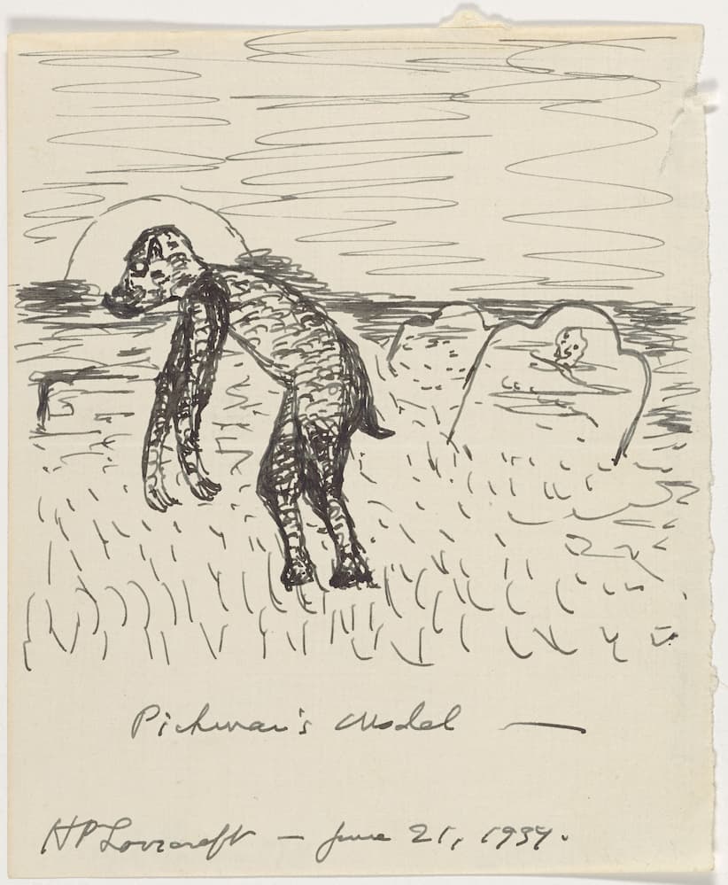 Illustrations by H. P. Lovecraft for his short story "The Model of the Pickman".