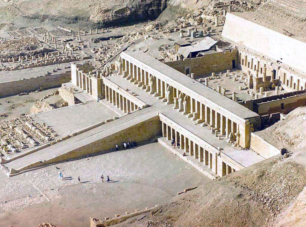 The Monumental Mortuary Temple of Hatshepsut at Deir el-Bahari.