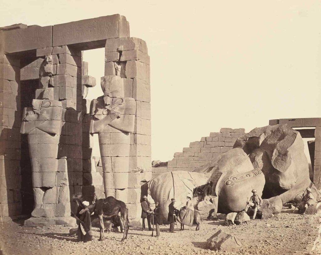 The first photograph of the Ramesseum by Francis Frith circa 1857