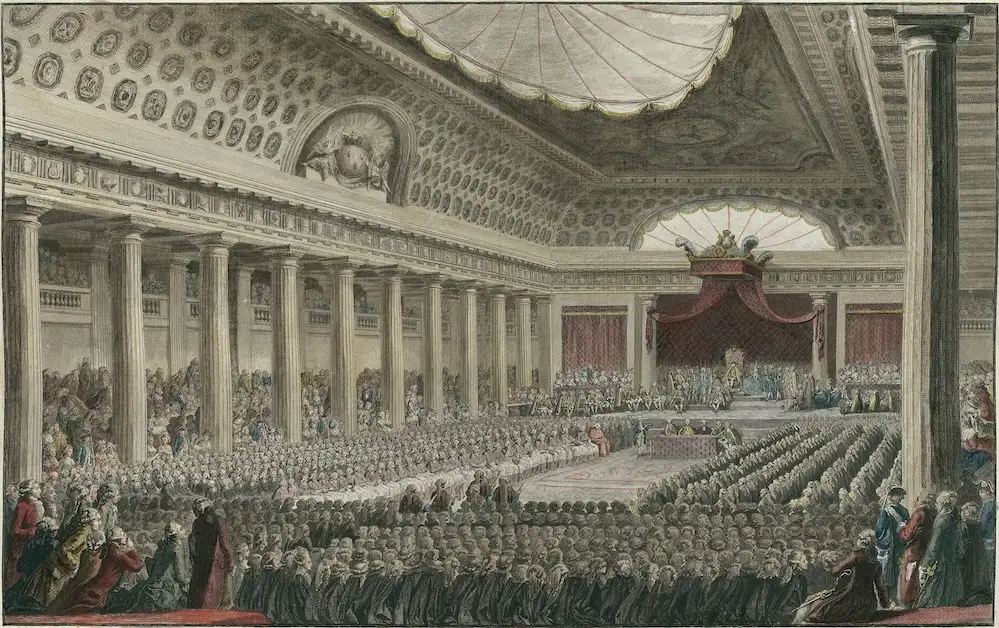 Meeting of the Estates General on 5 May 1789 at Versailles.