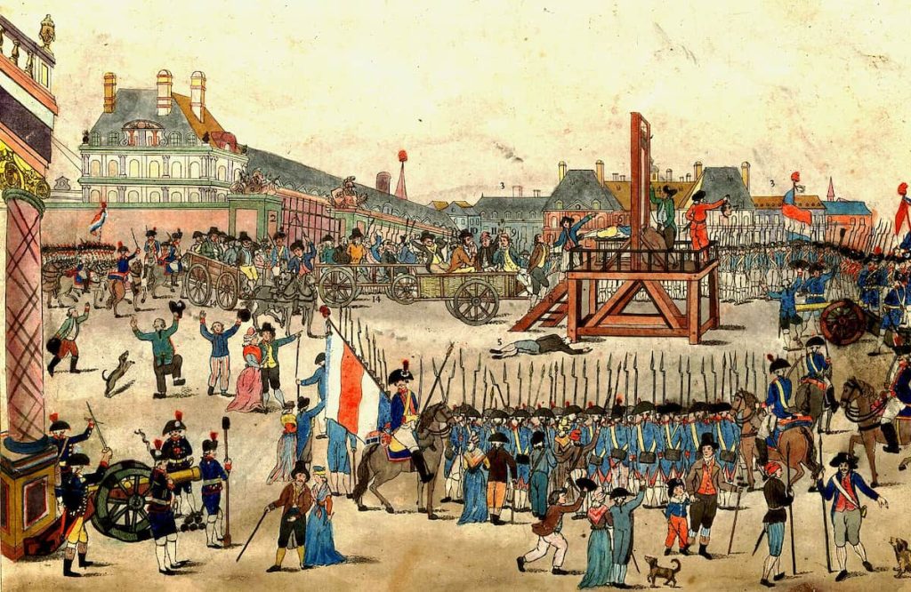 The execution of Robespierre on 28 July 1794 marked the end of the Reign of Terror