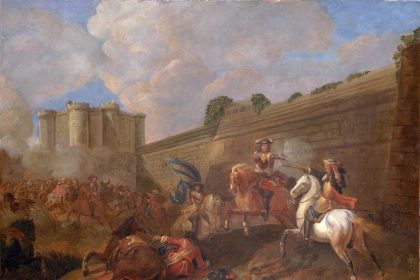 Battle of the Faubourg St Antoine (1652) by the walls of the Bastille, Paris