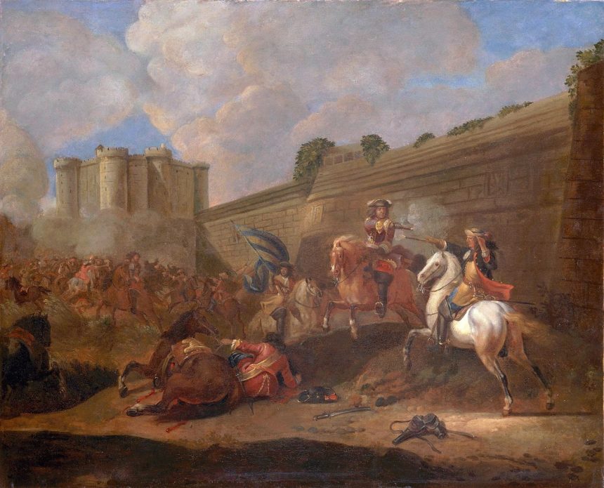 Battle of the Faubourg St Antoine (1652) by the walls of the Bastille, Paris