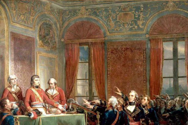 The three consuls, Jean Jacques Régis de Cambacérès, Napoleon Bonaparte and Charles-François Lebrun (left to right) by Auguste Couder