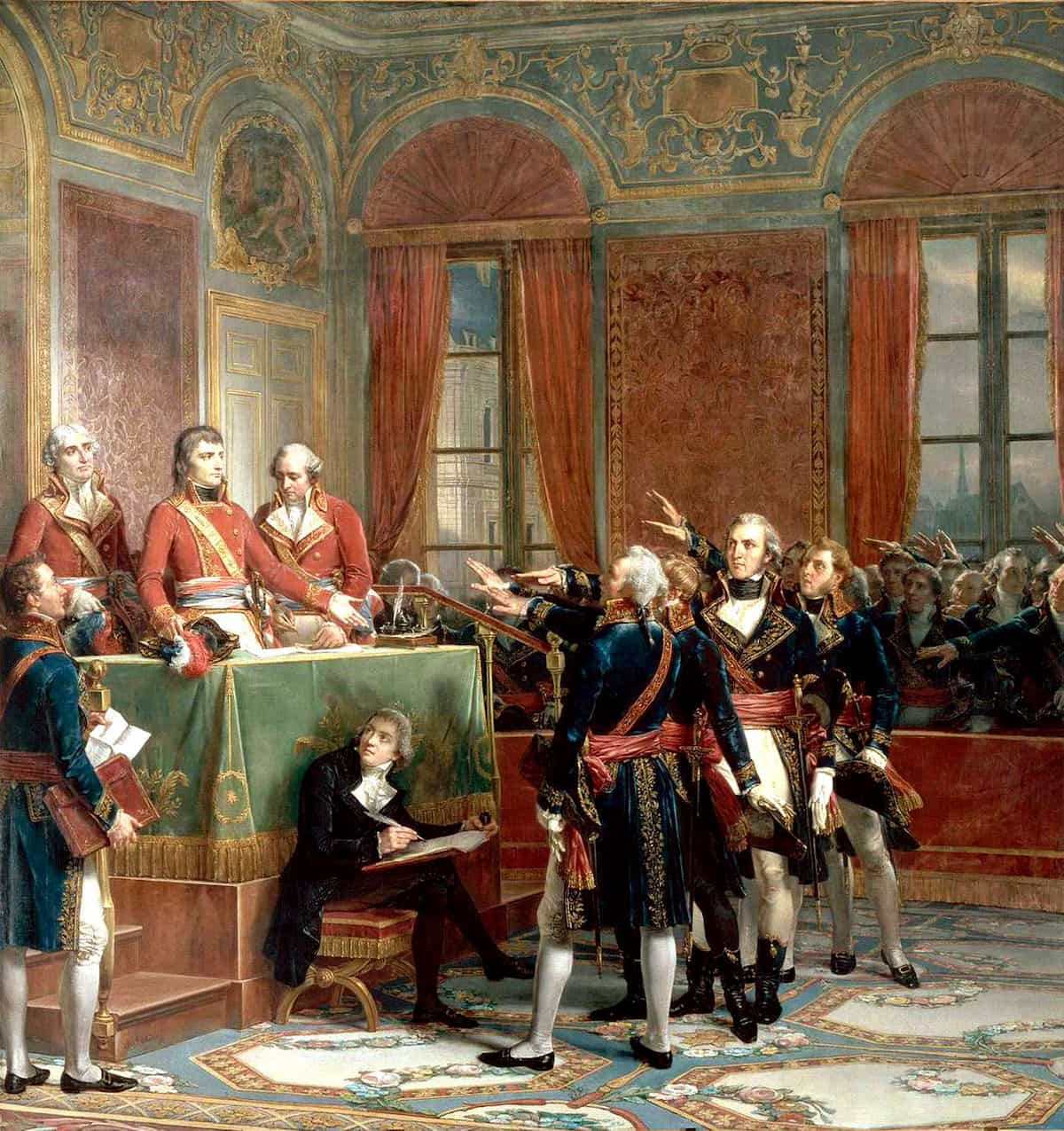 The three consuls, Jean Jacques Régis de Cambacérès, Napoleon Bonaparte and Charles-François Lebrun (left to right) by Auguste Couder