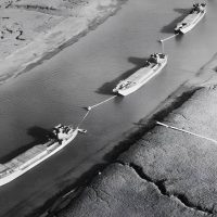 Dummy landing craft, used during Fortitude, at an unknown location in the South-East of England