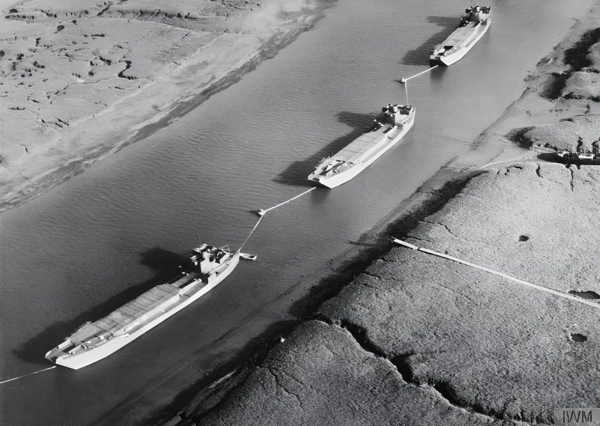 Dummy landing craft, used during Fortitude, at an unknown location in the South-East of England