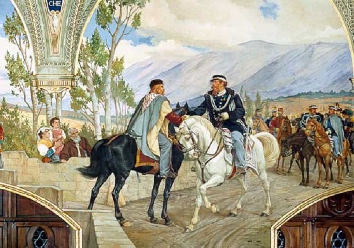 Giuseppe Garibaldi relinquished command to King Vittoria Emanuele II near Naples on October 26, 1860