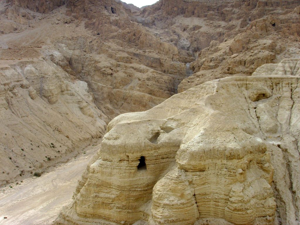 Qumran cave 4, where ninety per cent of the scrolls were found