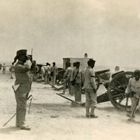 Spanish artillery firing outside Melilla during the Rif War.