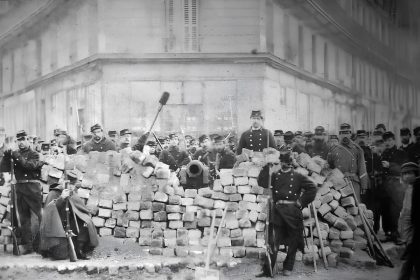 Barricade at the corner of boulevards Voltaire and Richard-Lenoir during the Paris Commune of 1871