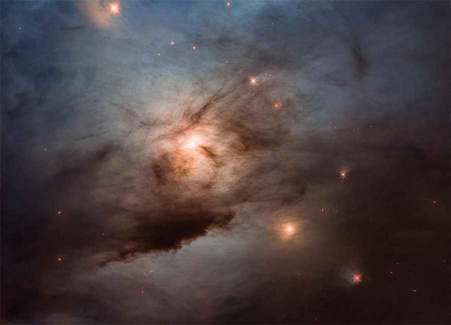 Detail of an image of the reflection nebula NGC 133 taken by the Hubble Space Telescope