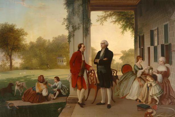 Painting of Washington and La Fayette at Mount Vernon in 1784