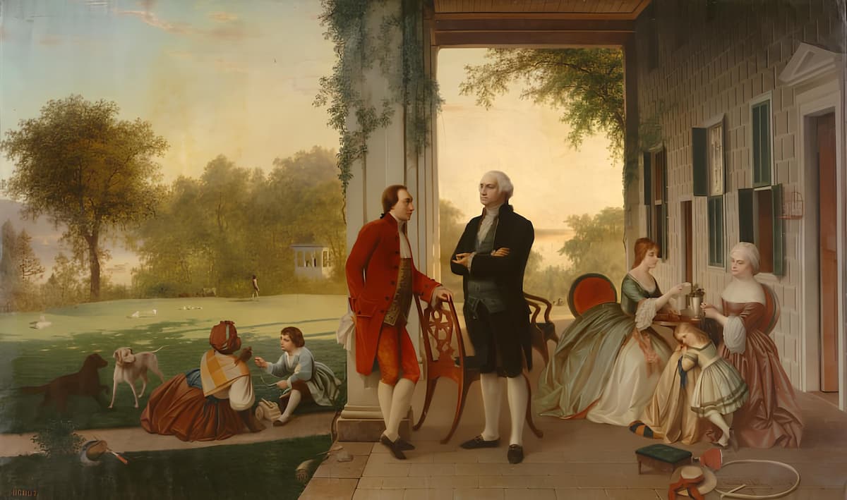 Painting of Washington and La Fayette at Mount Vernon in 1784