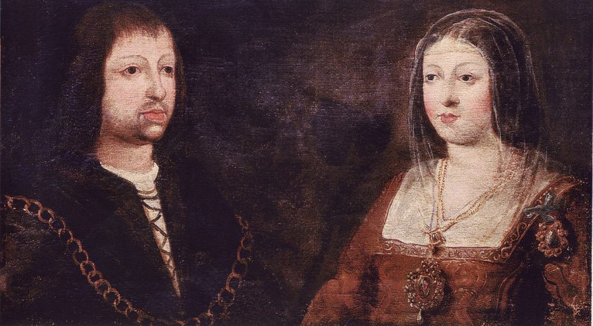 The "Catholic Monarchs", Ferdinand II of Aragon and Isabella I of Castile