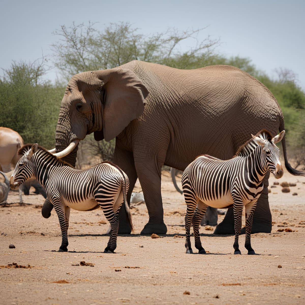 Wild animals in a national park in Namibia