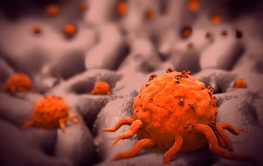 3D visualization of a crab-shaped cancer cell